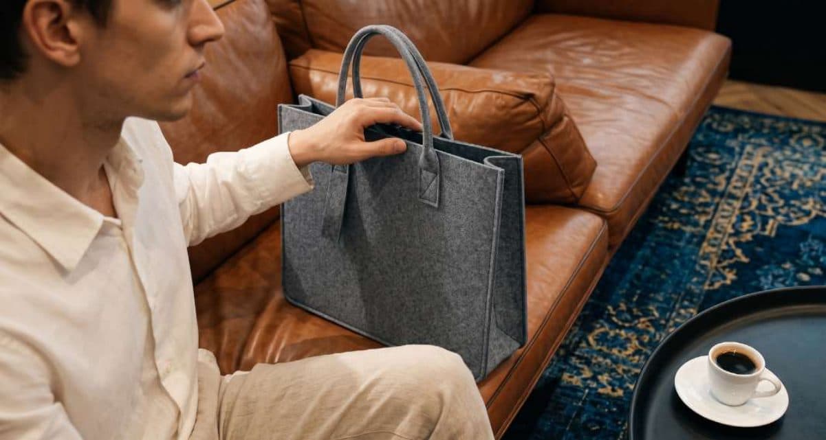 Felty Structured Felt Tote