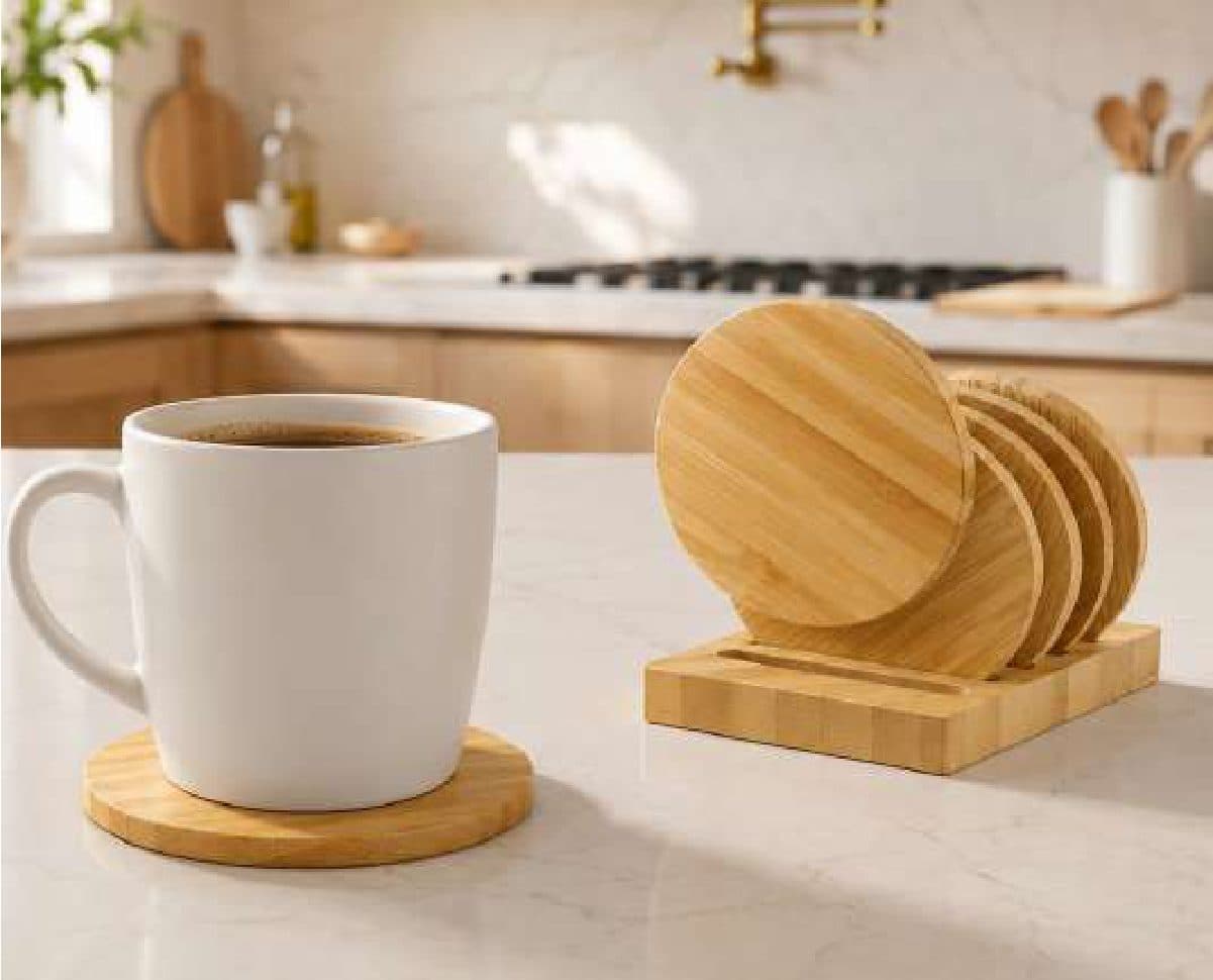 Bamboo Coaster Set