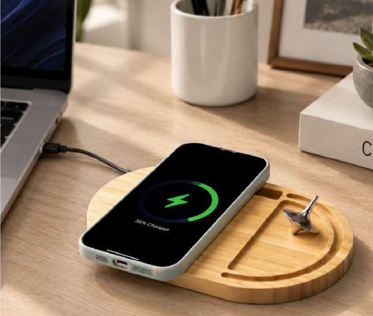 Anti-Stress Bamboo Wireless Charger